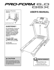 ProForm 6.0 Gsx Treadmill English Manual