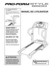 ProForm Style 8500 Treadmill French Manual