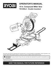 Ryobi TS1355LA English Manual