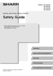 Sharp MX-M503 MXM283N | MXM363N | MXM453N | MXM503N Safety Guide