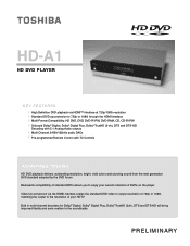 Toshiba HDA1 Printable Spec Sheet