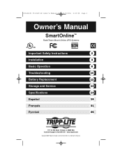 Tripp Lite SU3000RTXL3UHV Owner's Manual for SmartOnline UPS 932609