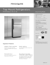 Frigidaire FFHT1514QS Product Specifications Sheet