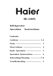 Haier HR-136WL User Manual