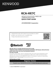 Kenwood KCA-HX7C Quick Start Guide