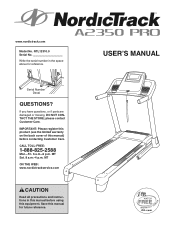 NordicTrack A2350 Pro Treadmill User Manual