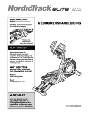 NordicTrack Elite 12.5 Elliptical Dutch Manual