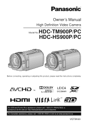 Panasonic HDC-HS900K HDCHS900P/PC User Guide