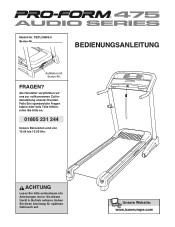 ProForm 475 Audio Series Treadmill German Manual