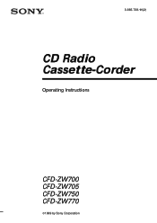 Sony CFD-ZW705 Operating Instructions  (primary manual)