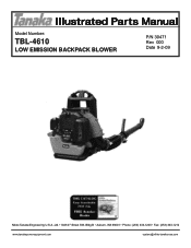 Tanaka TBL-4610 Parts List