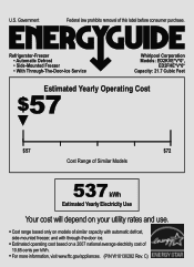 Whirlpool ED2FHEXVT Energy Guide