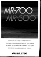 Yamaha MR-700 Owner's Manual (image)