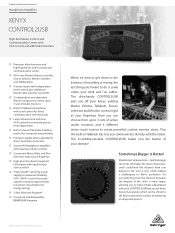 Behringer CONTROL2USB Product Information Document