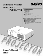 Sanyo PLC-XU111 Owners Manual