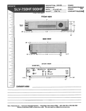 Sony SLV-750HF Dimensions Diagrams