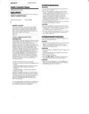 Sony WM-FX463 Primary User Manual