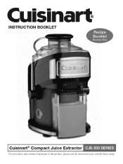 Cuisinart CJE-500 Instructions and Recipes