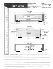 Sony CDP-C77ES Dimensions Diagram