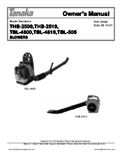 Tanaka TBL-4610 Owner's Manual
