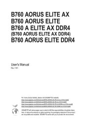 Gigabyte B760 AORUS ELITE AX DDR4 User Manual