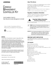 HP 203039-B21 Console Management Controller Kit Quick Installation Guide