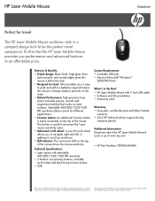 HP KJ453AA HP Laser Mobile Mini Mouse - Datasheet