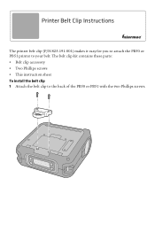 Intermec PB50 Printer Belt Clip Instructions