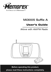 Memorex MI3005 Manual