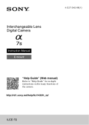 Sony ILCE-7S Instruction Manual