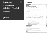 Yamaha SBS-100 SBS-100 Owners Manual