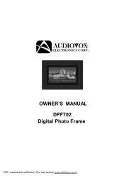 Audiovox DPF702 Owners Manual