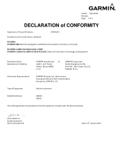 Garmin GNX 21 Marine Instrument Declaration of Conformity