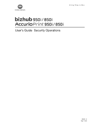 Konica Minolta 850i bizhub 950i/850i Security Operations User Guide