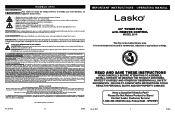 Lasko 2510 User Manual