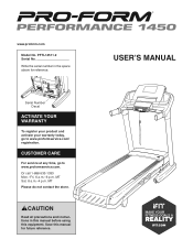 ProForm Performance 1450 Treadmill English Manual