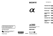 Sony DSLR-A200W Instruction Manual