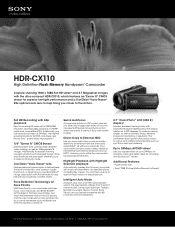 Sony HDR-CX110 Marketing Specifications
