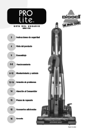Bissell PROlite MultiCyclonic Vacuum User Guide - Spanish