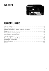 Epson WorkForce WF-3520 Quick Guide