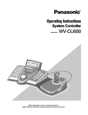 Panasonic WVCU650 Operating Instructions