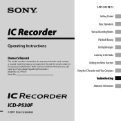 Sony ICD-P530F Operating Instructions