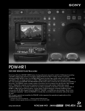 Sony PDWHR1 Product Brochure (XDCAM HD422 Field Recorder)