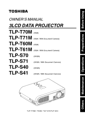 Toshiba TLP-T61MU User Manual