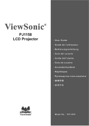 ViewSonic PJ1158 PJ1158-1 User Guide, English