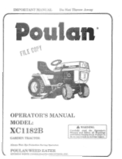 Poulan XC1182B User Manual