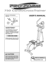 ProForm 750 Cardio Cross Trainer Elliptical Canadian English Manual
