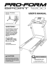 ProForm Sport 1200 Treadmill English Manual