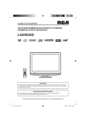 RCA L22HD32D User Guide & Warranty (French)