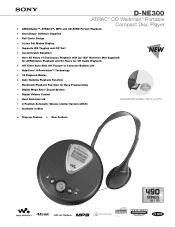 Sony D-NE300CK Marketing Specifications